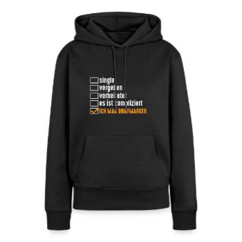 Philatelie Briefmarkensammlung Briefmarkensammler - Frauen Premium Bio Hoodie - Schwarz - Vorne - Julia (174cm)
