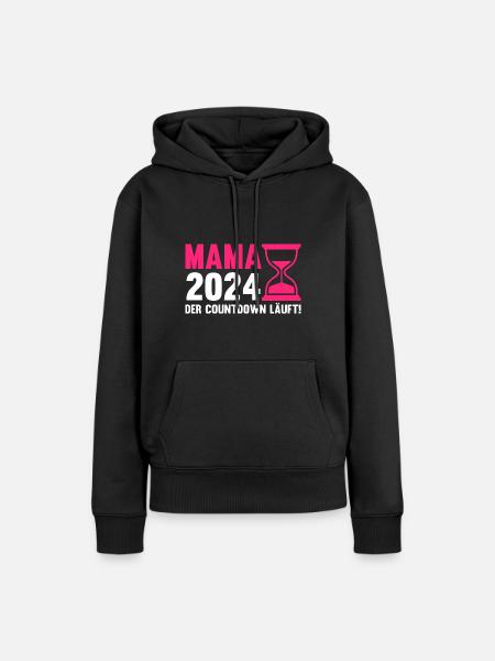 Werdende Mama 2024 - Frauen Premium Bio Hoodie - Schwarz