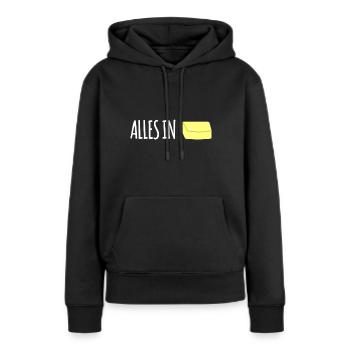 Alles in Butter - Frauen Premium Bio Hoodie - Schwarz - Vorne - Julia (174cm)