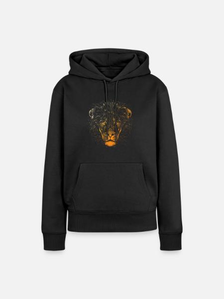 Löwengesicht Malen Kunstwerk - Frauen Premium Bio Hoodie - Schwarz