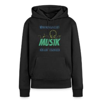 Musik Laut - Frauen Premium Bio Hoodie - Schwarz - Vorne - Julia (174cm)