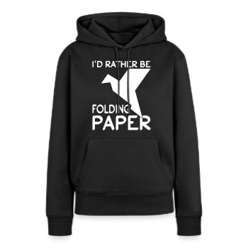 Origami Papier Flieger Papier Kunst Pilot - Frauen Premium Bio Hoodie - Schwarz - Vorne - Julia (174cm)