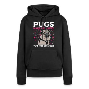 Carlin Carlin Carlins Carlins Amateurs de chiens - Sweat à capuche Premium bio Femme - noir - Devant - Julia (174cm)