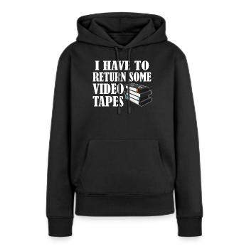 Videokassette Tape Neunziger Geschenk - Frauen Premium Bio Hoodie - Schwarz - Vorne - Julia (174cm)