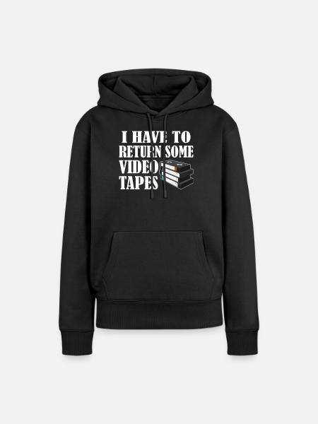 Videokassette Tape Neunziger Geschenk - Frauen Premium Bio Hoodie - Schwarz