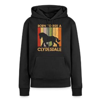 Clydesdale Cold Blood Horse Écosse Cheval - Sweat à capuche Premium bio Femme - noir - Devant - Julia (174cm)