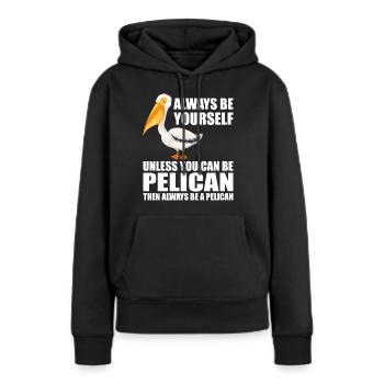 Pelican Pelicans Oiseaux Oiseaux Oiseaux - Sweat à capuche Premium bio Femme - noir - Devant - Julia (174cm)