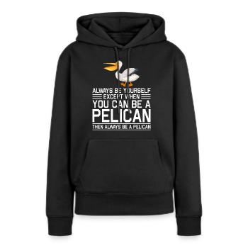 Pelican Pelicans Oiseaux Oiseaux Oiseaux - Sweat à capuche Premium bio Femme - noir - Devant - Julia (174cm)