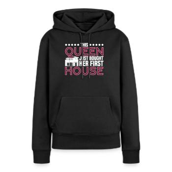 Propriétaire Propriétaire Cadeau Propriétaire Propriétaire - Sweat à capuche Premium bio Femme - noir - Devant - Julia (174cm)