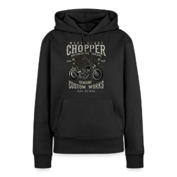 Chopper - Frauen Premium Bio Hoodie - Schwarz - Vorne - Julia (174cm)