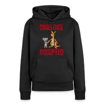 CHALLENGE ACCEPTED - Boxer Känguru + Koala Trainer - Frauen Premium Bio Hoodie - Schwarz - Vorne - Julia (174cm)