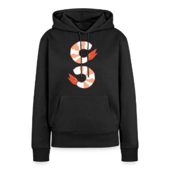Garnele - Frauen Premium Bio Hoodie - Schwarz - Vorne - Julia (174cm)