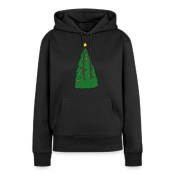 Tannenbaum - Frauen Premium Bio Hoodie - Schwarz - Vorne - Julia (174cm)