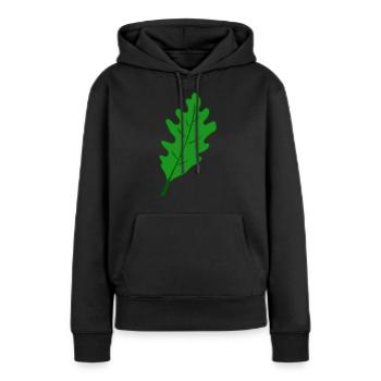Chêne - Feuille de chêne - Sweat à capuche Premium bio Femme - noir - Devant - Julia (174cm)