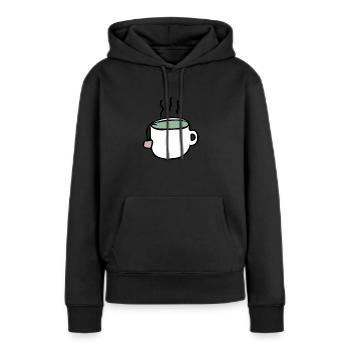 Tee - Frauen Premium Bio Hoodie - Schwarz - Vorne - Julia (174cm)