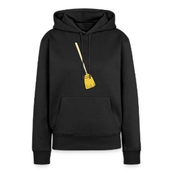 Balai - Sweat à capuche Premium bio Femme - noir - Devant - Julia (174cm)