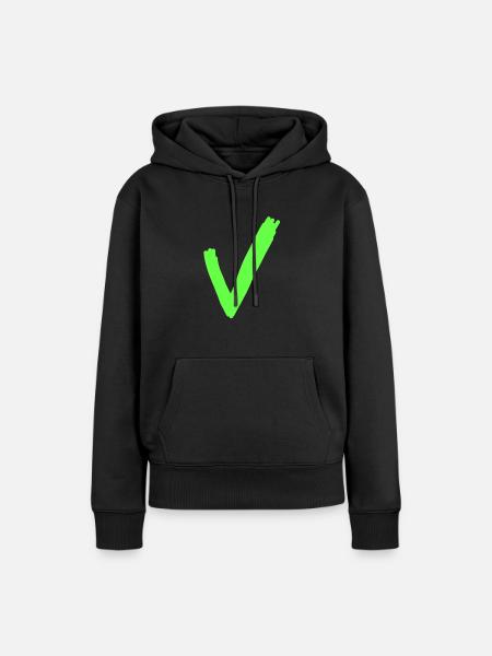 Häkchen - Frauen Premium Bio Hoodie - Schwarz