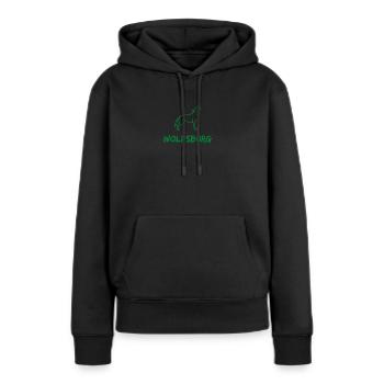 Wolfsburg Wolf - Frauen Premium Bio Hoodie - Schwarz - Vorne - Julia (174cm)
