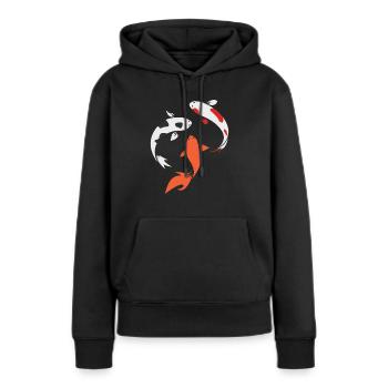 Koi - Frauen Premium Bio Hoodie - Schwarz - Vorne - Julia (174cm)
