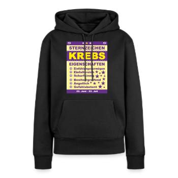 Sternzeichen Krebs - Frauen Premium Bio Hoodie - Schwarz - Vorne - Julia (174cm)