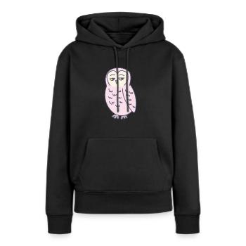 Eule Genervt Lustig - Frauen Premium Bio Hoodie - Schwarz - Vorne - Julia (174cm)