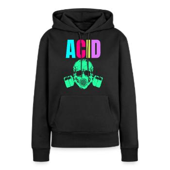Mode ACID Party! - Sweat à capuche Premium bio Femme - noir - Devant - Julia (174cm)