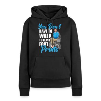 Behindert Rollstuhlfahrer Ironie - Frauen Premium Bio Hoodie - Schwarz - Vorne - Julia (174cm)