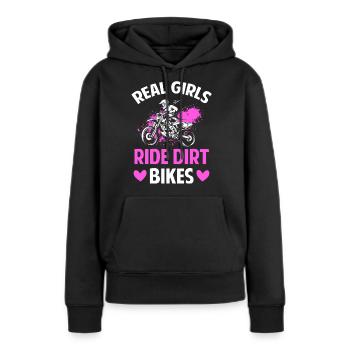 Motocross Motorradfahrer Motor Race - Frauen Premium Bio Hoodie - Schwarz - Vorne - Julia (174cm)