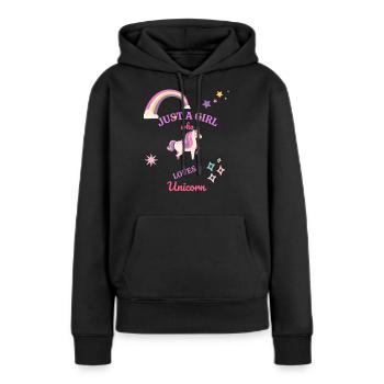 Sweet Unicorn - Frauen Premium Bio Hoodie - Schwarz - Vorne - Julia (174cm)