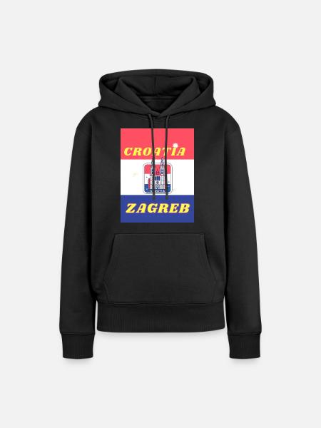 Croatia Zagreb - Frauen Premium Bio Hoodie - Schwarz