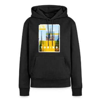 Turin Turin Turin Italie Ville Skyline Vacances Amour - Sweat à capuche Premium bio Femme - noir - Devant - Julia (174cm)