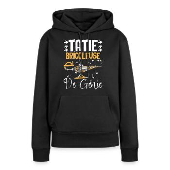 Tatie Bricoleuse de Génie Humour Bricolage - Sweat à capuche Premium bio Femme - noir - Devant - Julia (174cm)