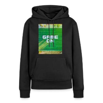 Game on - Frauen Premium Bio Hoodie - Schwarz - Vorne - Julia (174cm)