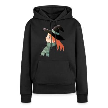 Halloween Manga Hexe mit roten Haaren - Frauen Premium Bio Hoodie - Schwarz - Vorne - Julia (174cm)