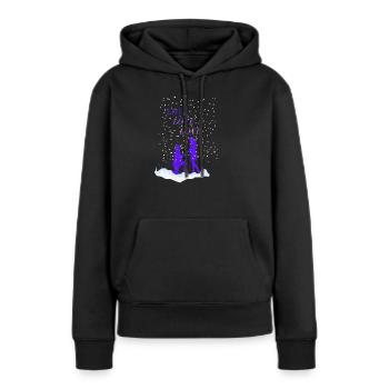 Liebe, Valentinstag, Pärchen, Romantisch - Frauen Premium Bio Hoodie - Schwarz - Vorne - Julia (174cm)