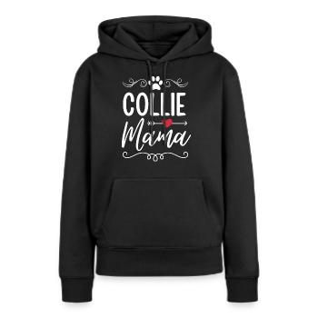 Collie Mama Collie Amant - Sweat à capuche Premium bio Femme - noir - Devant - Julia (174cm)