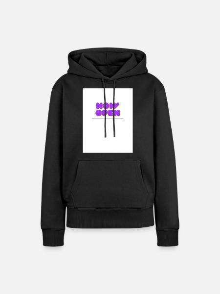 Now Open! - Frauen Premium Bio Hoodie - Schwarz