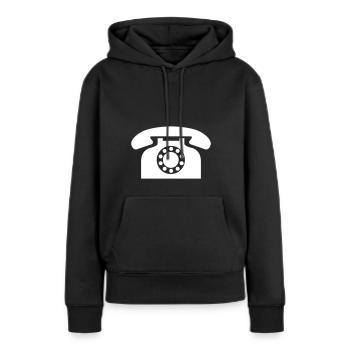 retro Telefon - Frauen Premium Bio Hoodie - Schwarz - Vorne - Julia (174cm)