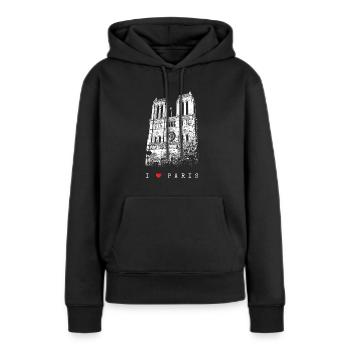 Notre Dame Paris Skyline Frankreich I Love Paris - Frauen Premium Bio Hoodie - Schwarz - Vorne - Julia (174cm)