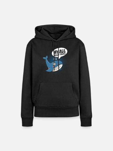 Whale Hello There - Frauen Premium Bio Hoodie - Schwarz