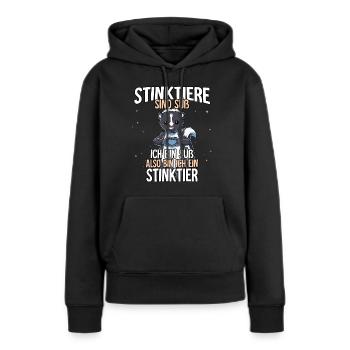 Stinktiere Sind Süß Stinktier - Frauen Premium Bio Hoodie - Schwarz - Vorne - Julia (174cm)