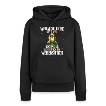Wellensittiche Sind Süß Wellensittich - Frauen Premium Bio Hoodie - Schwarz - Vorne - Julia (174cm)