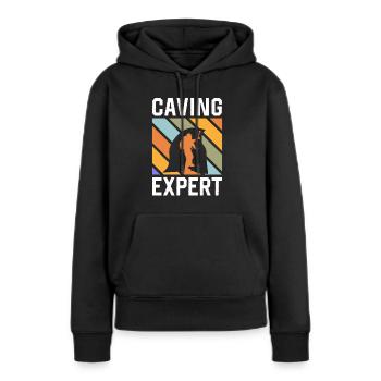 Grotte d’exploration de la grotte Spéléologie Grotte spéléologique - Sweat à capuche Premium bio Femme - noir - Devant - Julia (174cm)