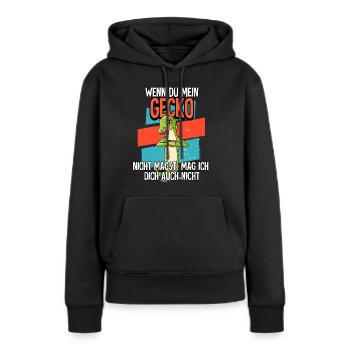 Wenn Du Mein Gecko - Frauen Premium Bio Hoodie - Schwarz - Vorne - Julia (174cm)