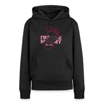 First Time Mommy Est. 2023 Shirt Gift - Women’s Premium Organic Hoodie - black - Front - Julia (174cm)