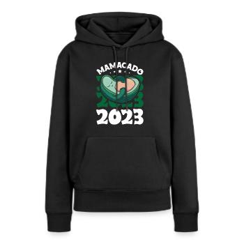 Mamacado Avocado 2023 Shirt Expectant Mother - Women’s Premium Organic Hoodie - black - Front - Julia (174cm)
