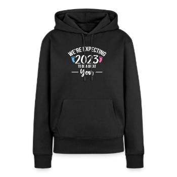 We´re Expecting 2023 To Be A Great Year - Frauen Premium Bio Hoodie - Schwarz - Vorne - Julia (174cm)