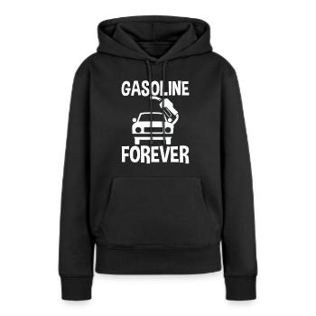 Essence pour toujours 2 - Sweat à capuche Premium bio Femme - noir - Devant - Julia (174cm)