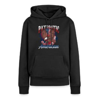 Patriotique américain Patriote Patriotique - Sweat à capuche Premium bio Femme - noir - Devant - Julia (174cm)