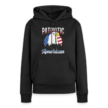 Patriotischer Amerikaner Patriotisch Patriot US - Frauen Premium Bio Hoodie - Schwarz - Vorne - Julia (174cm)